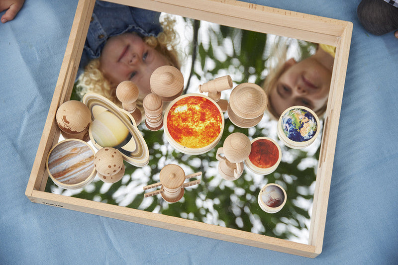 Wooden Mirror Tray, Learning SPACE