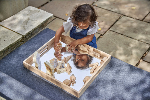 Wooden Mirror Tray, Learning SPACE