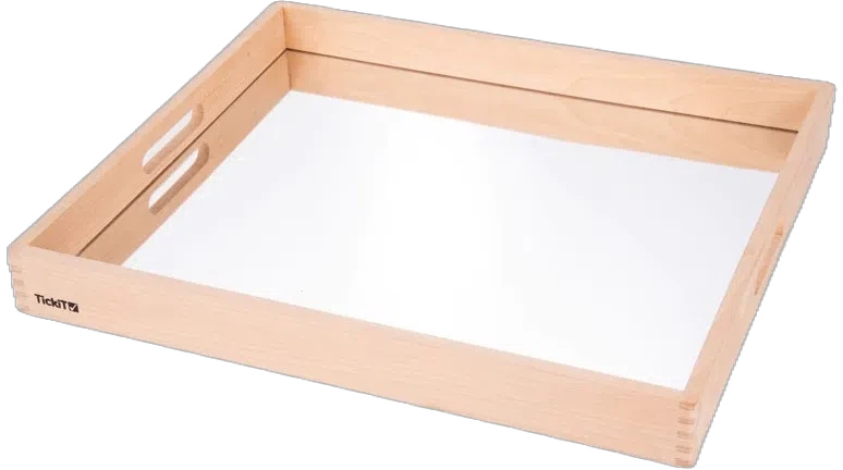 Wooden Mirror Tray, Learning SPACE