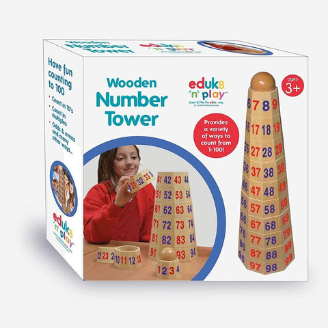 Wooden Number Stackable Tower-Early Years Maths,EDUK8,Maths,Maths Toys,Primary Maths,Stacking Toys & Sorting Toys,Wooden Toys-Learning SPACE