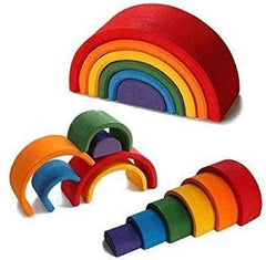 Wooden Rainbow Stacking Arches - Great For Montessori And Nurture Rooms-Baby Maths,Baby Wooden Toys,Early Years Maths,Engineering & Construction,Nurture Room,Primary Maths,Rainbow Theme Sensory Room,S.T.E.M,Stacking Toys & Sorting Toys,Stock,TickiT-Learning SPACE