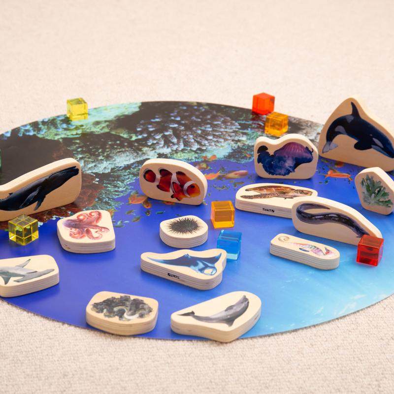 Wooden Sea Life Blocks, Learning SPACE