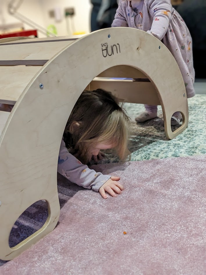 Wooden Slat Rocker Board, Sensory toy Learning SPACE
