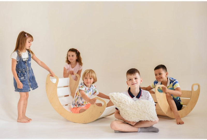 Wooden Slat Rocker Board, Sensory toy Learning SPACE