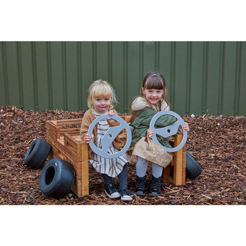 Wooden Steering Wheels (2Pk)-Cosy Direct, Imaginative Play, Outdoor Play, Playground Equipment, Role Play-Learning SPACE