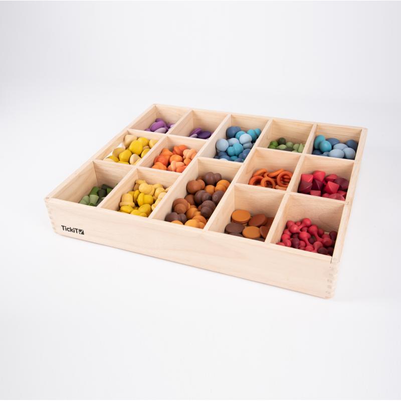 Wooden Treasures Super Set + Wooden Sorting Tray (14-Way), Learning SPACE