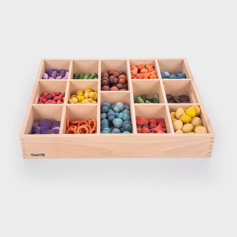 Wooden Treasures Super Set + Wooden Sorting Tray (14-Way), Learning SPACE