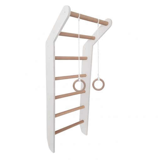 Wooden wall bars for Toddler, White Learning SPACE
