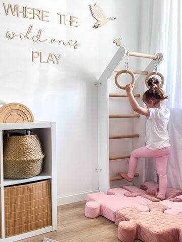 Wooden wall bars for Toddler, Learning SPACE