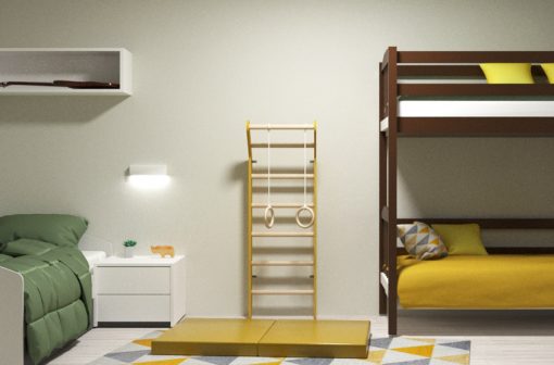 Wooden wall bars for Toddler, Learning SPACE