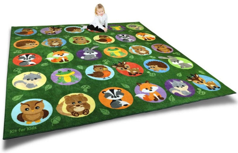 Woodland Animals Placement 3x3m Carpet, Learning SPACE