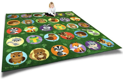 Woodland Animals Placement 3x3m Carpet-Kit For Kids,Mats & Rugs,Nature Sensory Room,Placement Carpets,Rugs,Square,Wellbeing Furniture,World & Nature-Learning SPACE