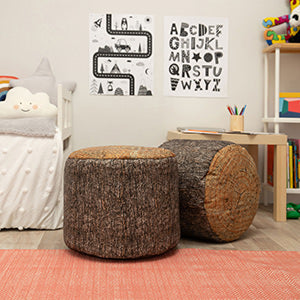 Woodland Tree Stump Stool Bean Bag Set (3 Pack), Learning SPACE