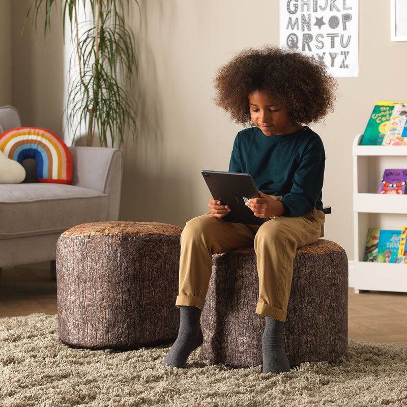 Woodland Tree Stump Stool Bean Bag Set (3 Pack), Learning SPACE