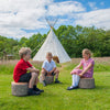 Woodland Tree Stump Stool Bean Bag Set (3 Pack)-Bean Bags,Bean Bags & Cushions,Eden Learning Spaces,Forest School & Outdoor Garden Equipment,Nature Learning Environment,Nature Sensory Room,Nurture Room,Sensory Garden,Stock,Wellbeing Furniture-Learning SPACE