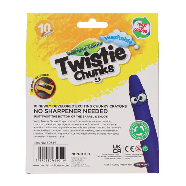 World of Colour Pkt.10 Twisties Chunk Crayons, Learning SPACE