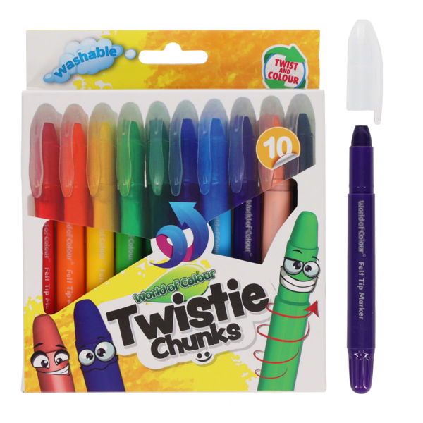 World of Colour Pkt.10 Twisties Chunk Crayons, Learning SPACE