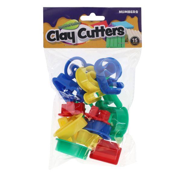 World of Colour Pkt.15 Clay Cutters - Numbers & Symbols, Learning SPACE