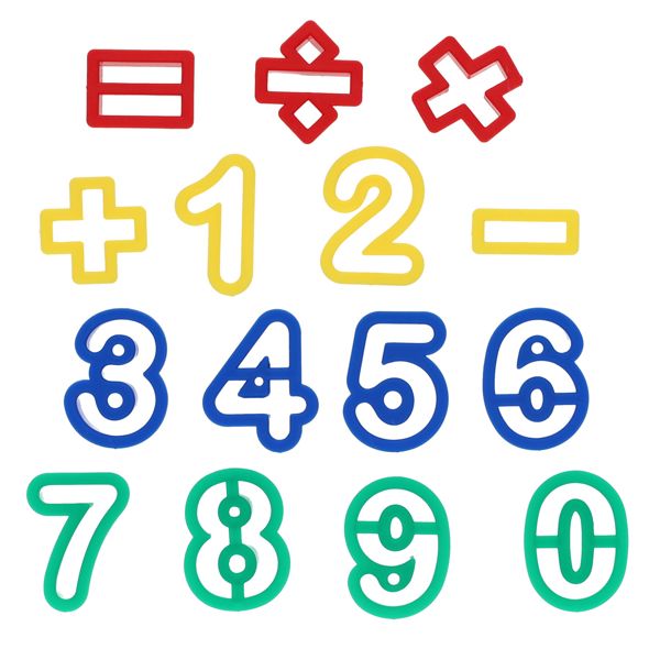 World of Colour Pkt.15 Clay Cutters - Numbers & Symbols, Learning SPACE