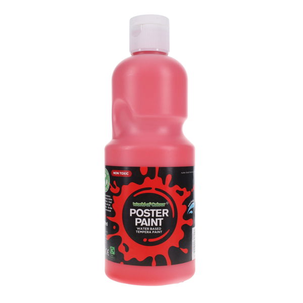 World of Colour Poster Paint 500ml, Scarlet Art Supplies Learning SPACE