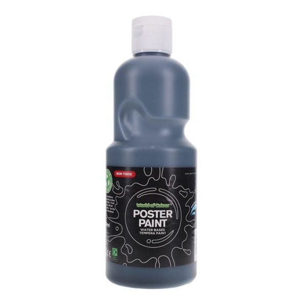 World of Colour Poster Paint 500ml, Black Art Supplies Learning SPACE