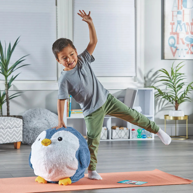 Yoga Ball Buddy with BubblePlush™ – Puppy or Penguin, Learning SPACE