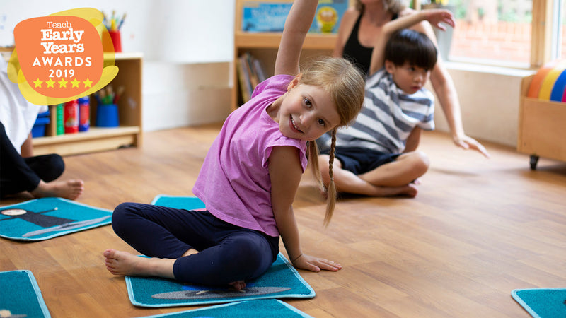 Yoga Position Indoor/Outdoor 32 Mini Placement Carpets with holdall, Learning SPACE
