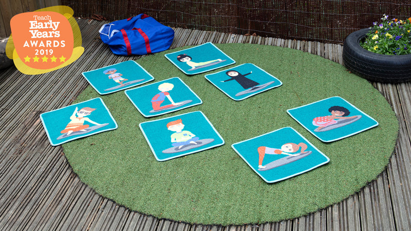 Yoga Position Indoor/Outdoor 32 Mini Placement Carpets with holdall, Learning SPACE