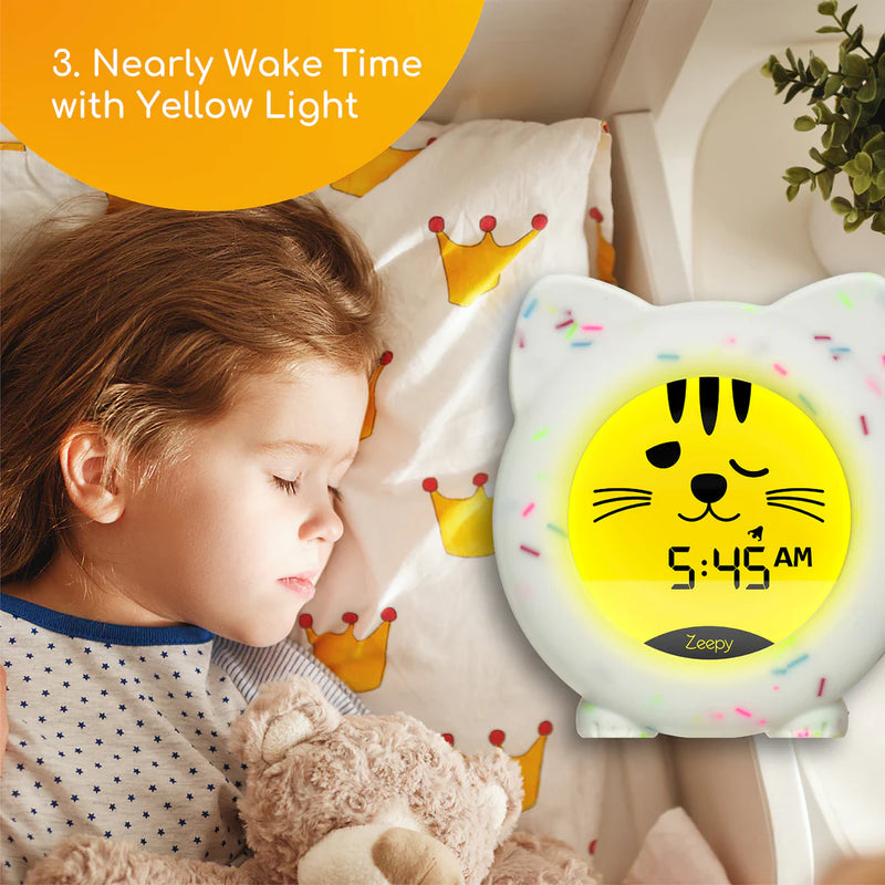 Zeepy 4 Phase Sleep Trainer Clock - Kip the Kitty, Learning SPACE