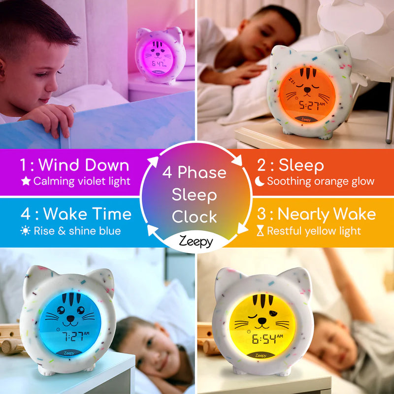 Zeepy 4 Phase Sleep Trainer Clock - Kip the Kitty, Learning SPACE
