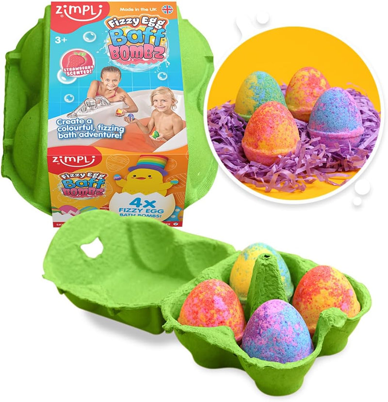 Zimpli Kids 4 x Fizzy Egg Baff Bombz, Learning SPACE