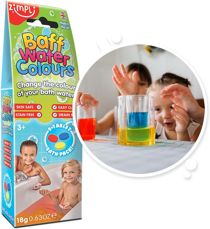 Zimpli Kids Baff Water Colours, 9 Tablets Learning SPACE