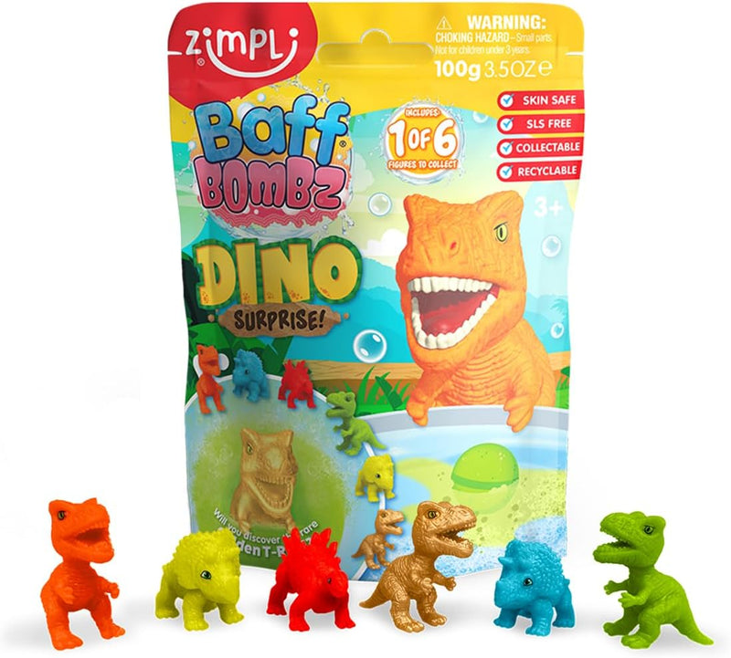 Zimpli Surprise Figure Baff Bombz – Magical Fizzing Bath Fun!, Dinosaur Learning SPACE
