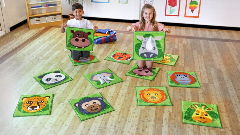 Zoo Conservation™ 30 Mini Placement Carpets with Holdall, Learning SPACE