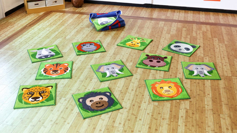 Zoo Conservation™ 30 Mini Placement Carpets with Holdall, Learning SPACE