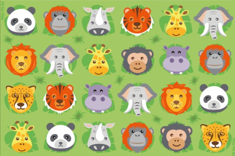 Zoo Conservation™ Rectangular Placement Carpet 3x2M, Learning SPACE