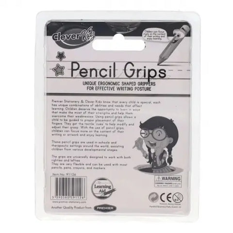 Clever Kids 6 Assorted Pencil Grips, Learning SPACE