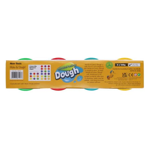 Play Dough with Mould Lid 4x140g Pots