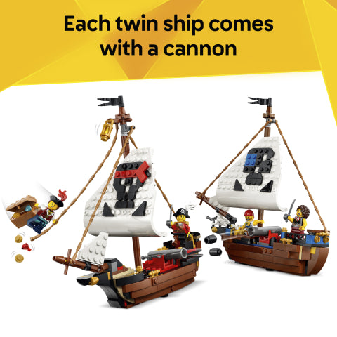 LEGO® Creator (31387) 3-In-1 Iconic Pirate Ship, Activity Toys Learning SPACE