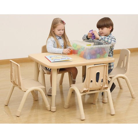 Elegant Height Adjustable Rectangular Table (4 or 6 Seats)-Classroom Table, Furniture, Height Adjustable, Plastic, Profile Education, Rectangular, Table, Wellbeing Furniture-Learning SPACE