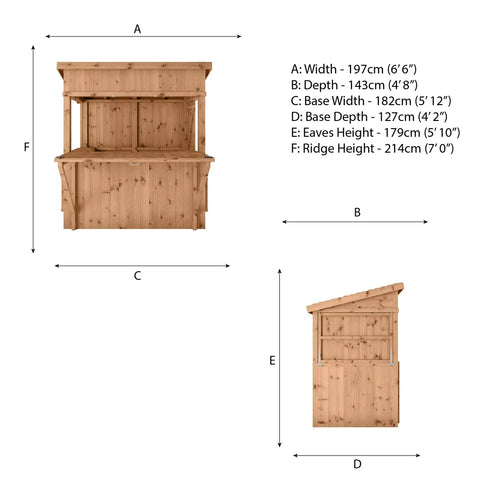 Garden Bar 6 x 4 With Shutters-Forest School & Outdoor Garden Equipment, Mercia Garden Products-Learning SPACE