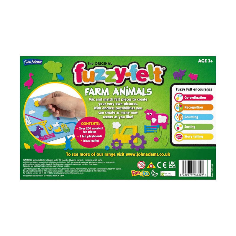 Original Fuzzy Felt Farm Animals Set, Learning SPACE