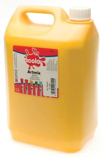 Scola Artmix Paint 5 Litre, Yellow Learning SPACE
