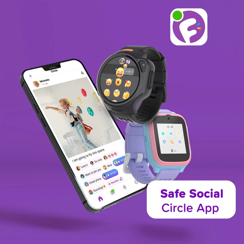 myFirst Fone S3 | 4G Kids Smart Watch with GPS & Video Calls (Square), Learning SPACE