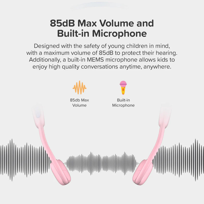 myFirst Headphones AirWaves – Safe Air Conduction Headphones for Kids, Learning SPACE