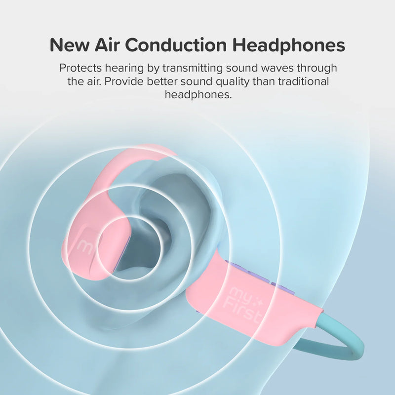 myFirst Headphones AirWaves – Safe Air Conduction Headphones for Kids, Learning SPACE