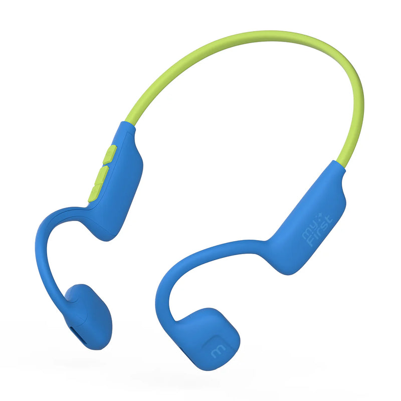 myFirst Headphones AirWaves – Safe Air Conduction Headphones for Kids, Blue Learning SPACE