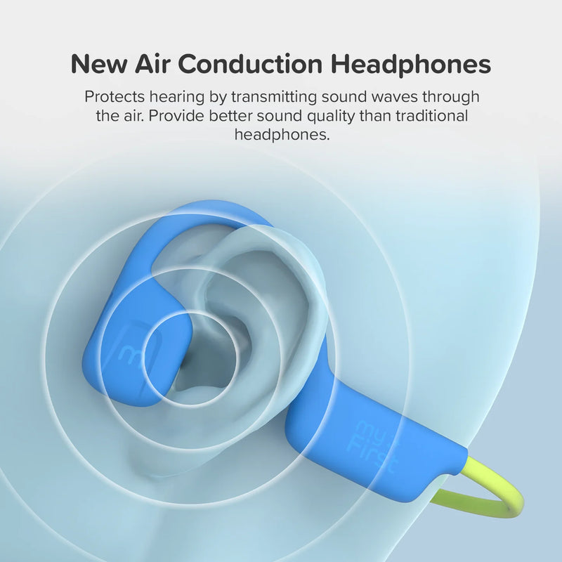 myFirst Headphones AirWaves – Safe Air Conduction Headphones for Kids, Learning SPACE