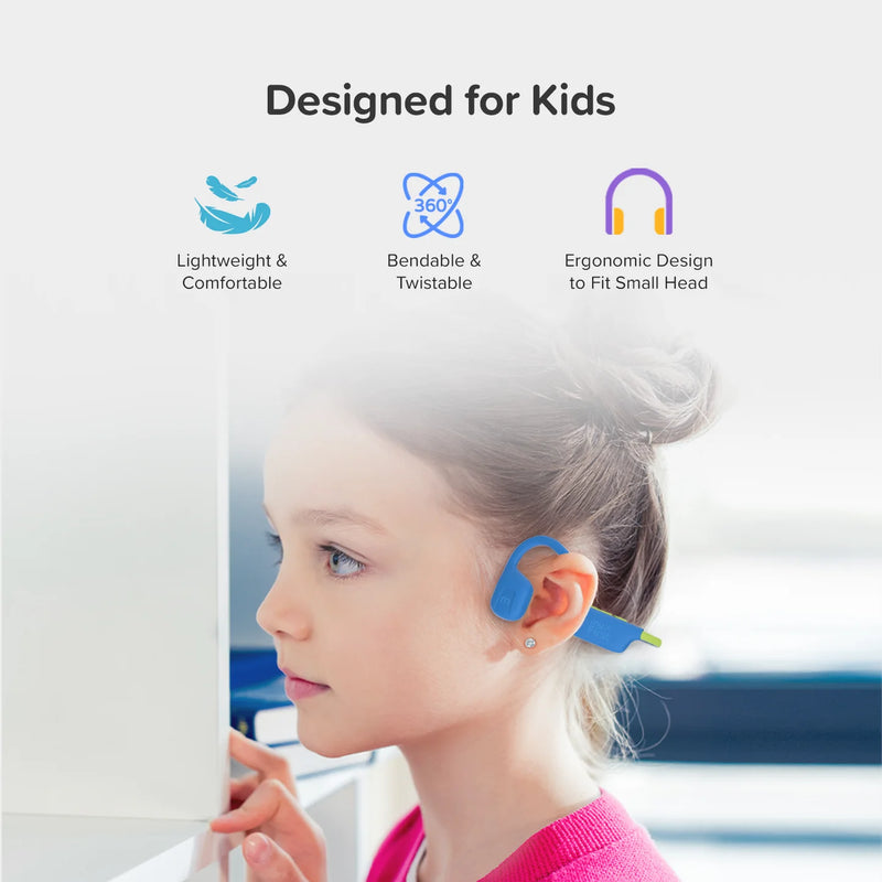 myFirst Headphones AirWaves – Safe Air Conduction Headphones for Kids, Learning SPACE