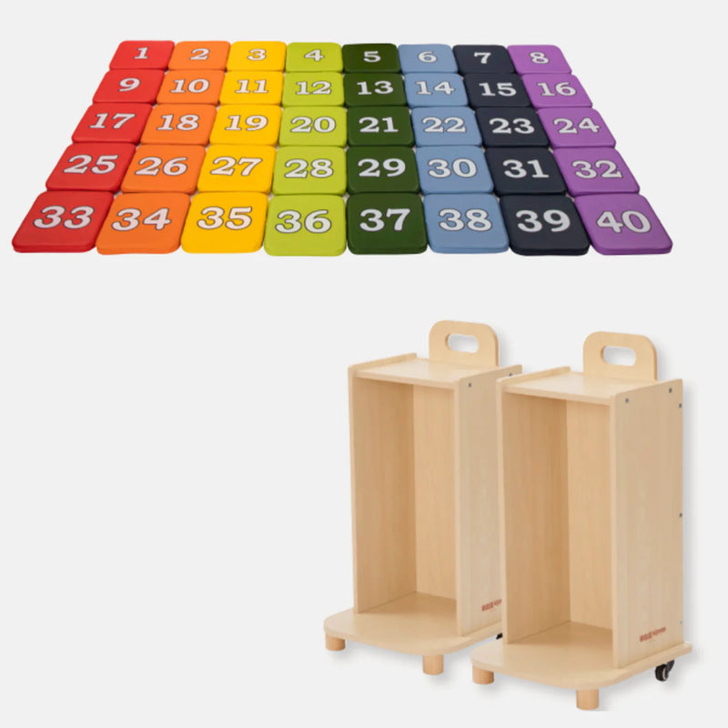 Rainbow Number Cushions, Cushions & Storage Rack Learning SPACE